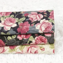 Наполовину ярд Плотная хлопковая ткань с розовым цветочным принтом ручной работы сумка ткань хлопок CR-103