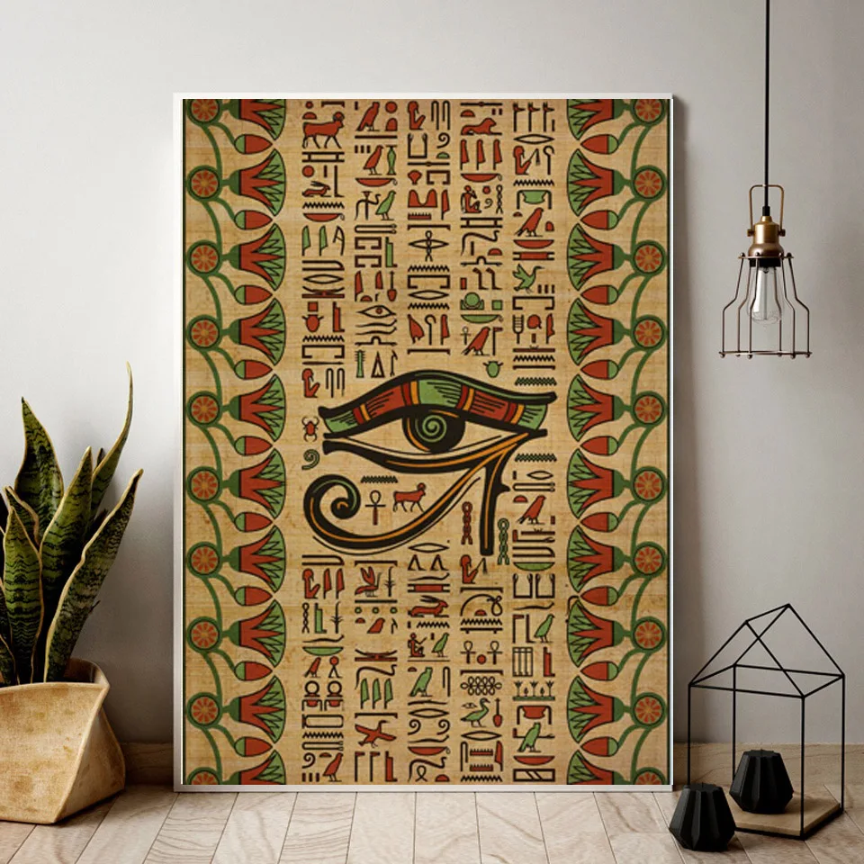 Abstract Ancient Egyptian Culture Egypt Poster And Prints Painting Canvas Wall Art Picture For Living Room Home Decor | Дом и сад