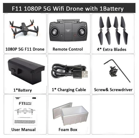 SJRC F11 Дрон с GPS с Wi-Fi FPV 1080 P/2 K камера бесщеточный Квадрокоптер 25 минут время полета управление жестами складной Дрон Vs CG033 - Цвет: 1battery 1080p foam