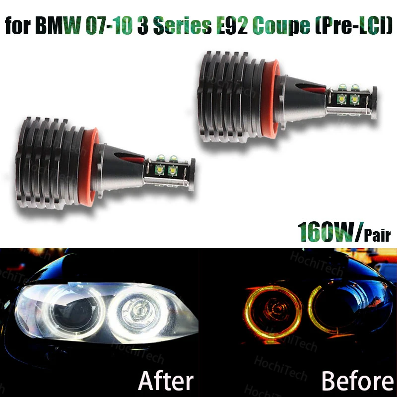 

Ангельские глазки для BMW 2007-2010 3 серии E92 Coupe (Pre-LCI) 160 Вт 6500 К Белый H8 светодиодный ангельские глазки кольцо маркер лампы