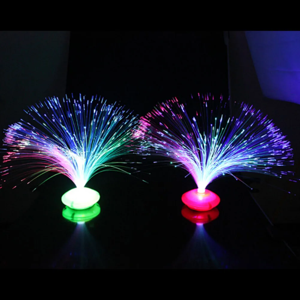 16 Pcs LED Fiber Optic Lights Optic Fiber Lamp Multicolored Centerpiece  Optic Lights Battery Powered Light up Party with Colorful Changing LED  Lights