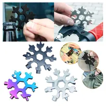 19-em-1 ferramentas de chaveiro de neve multi-ferramenta chaves combinação de aço inoxidável forma de neve ao ar livre portátil floco de neve
