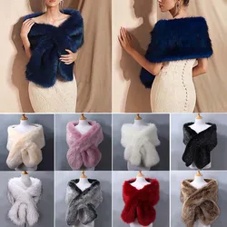 Women Bridal Fur Faux Winter Bolero Shawl Wedding Cape In Stock Bridal Cloaks Wedding Coat Jacket For Evening Party Bridal Shawl