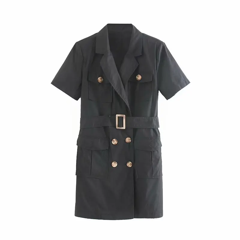 Heydress длинные блейзеры с коротким рукавом винтажные двубортные женские свободные Клубные пиджаки с поясом повседневные офисные карманы Верхняя одежда