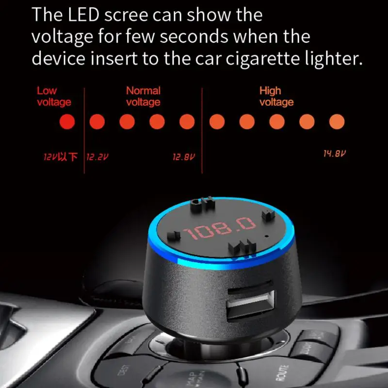 Автомобильный Bluetooth fm-передатчик AD-961 Hands Free MP3-плеер QC3.0 USB зарядное устройство автомобильные аксессуары Встроенный микрофон Поддержка A2DP