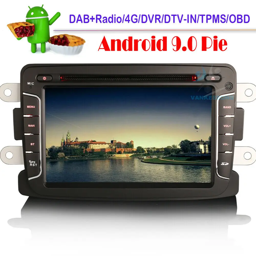 Автомагнитола с DVD плеером Android 9 0 DAB + WIFI Bluetooth GPS навигация головное устройство для