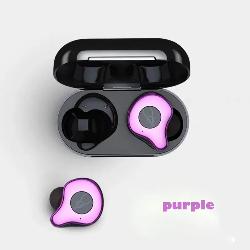 Фиолетовый Neaest E12, ультра TWS, беспроводные Bluetooth наушники, спортивные, Hi-Fi, стерео наушники, гарнитура с шумоподавлением, беспроводные наушники, динамик - Цвет: Фиолетовый
