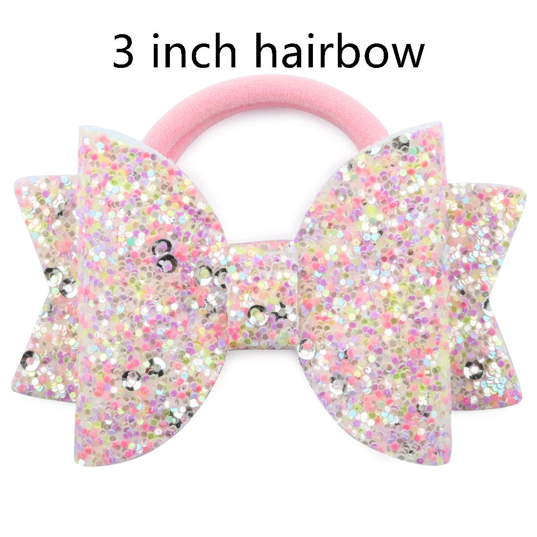 3 inch hair bow-9 1 шт., галстук для волос для девочек, детские бантики для волос, резинки, 3 дюйма, бант, блестящие банты для волос, нетканые, для детей, с конским хвостом, весенняя одежда для головы - Цвет: 3 inch hair bow-9