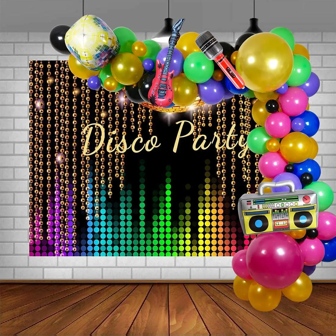 16inch Gold Chain Foil Balloons Inflatable Radio Boombox Mobile Phone 80s 90s Party Decors Retro Hip Hop Themed Birthdays Party birthday decoration spray