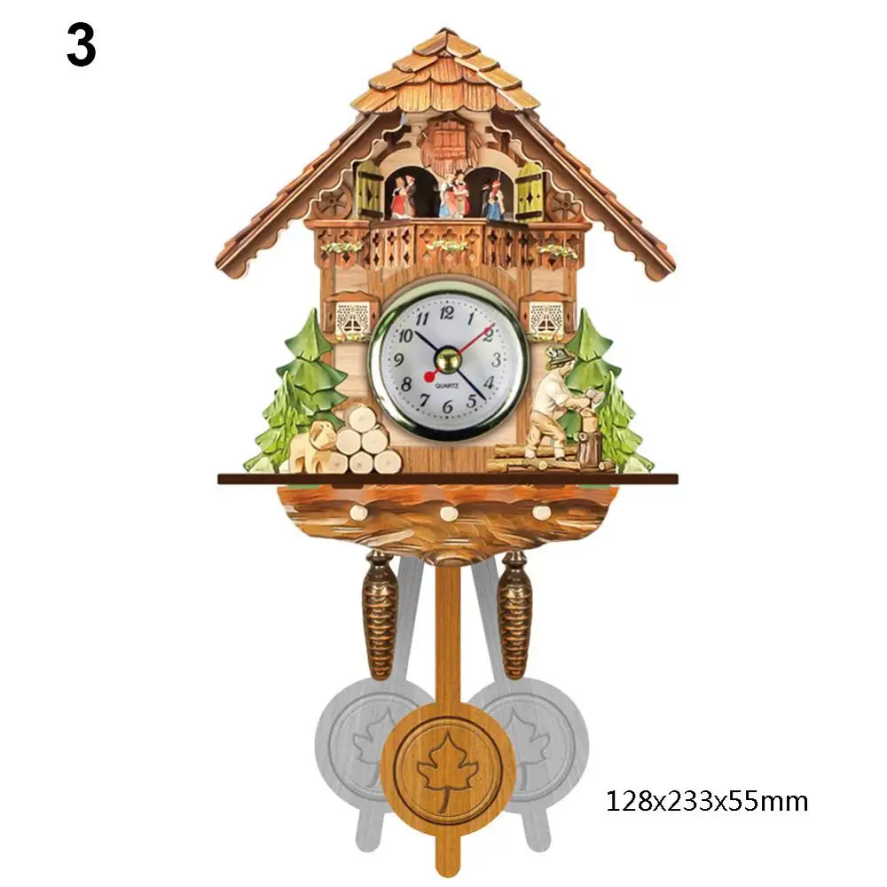 1 шт Высокое качество старинные деревянные настенные часы с кукушкой птица времени колокол качели будильник часы художественный домашний декор ВК - Цвет: style 3