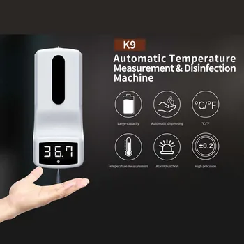 

2 in 1 NonContact Infrared Body Thermometer Automatic Induction Liquid Soap Dispenser Hands Washing Free Sterilizer Machine