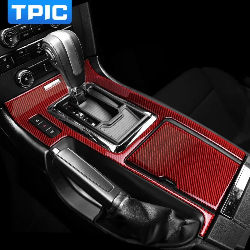 

For Ford Mustang 2009-2013 Carbon Fiber Car Stickers Gear Shift Panel Trim Cover Car Styling Interior Moulding Decorative Strips