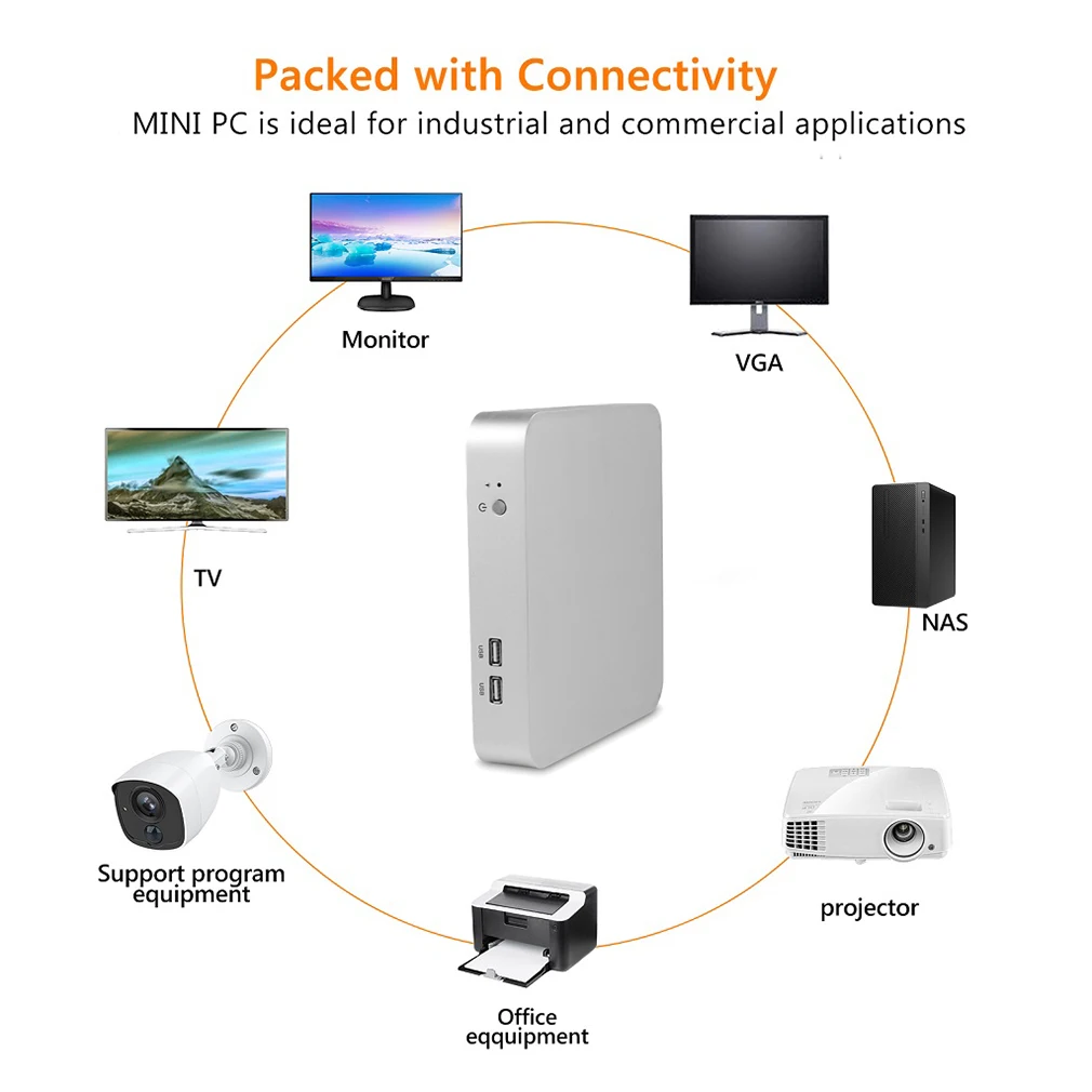 Мини ПК 7 го поколения Intel Core i7 7500U i5 7200U i3 Windows 10 Linux 4K UHD HTPC HDMI VGA 6 * USB 300M WiFi Gigabit