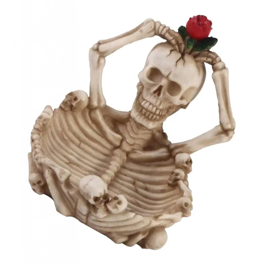 Reallistic Resin Human Skull Bone Shaped Ashtray