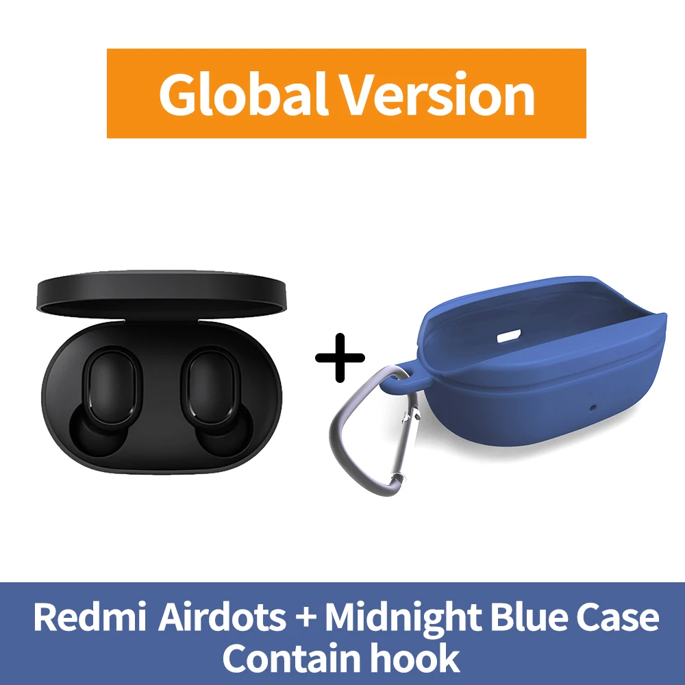 GN Add DarBlue Case Xiaomi Redmi Airdots TWS Bluetooth 5,0 наушники стерео беспроводные активные шумоподавления с микрофоном Bluetooth Наушники управление AI - Цвет: GN Add DarBlue Case