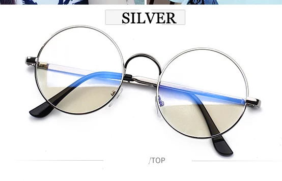 Фильтрующие защитные очки для глаз, анти-голубые световые очки, женские очки для телефона, прозрачные блокирующие ослепительные компьютерные очки, женские круглые - Цвет оправы: PGJ098 silver