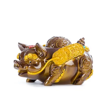 

Wealth pig Color Tea Premium Pig Ornaments Can Raise Lucky Tea Table Kung Fu Tea accessories Tea table jewelry Tea play