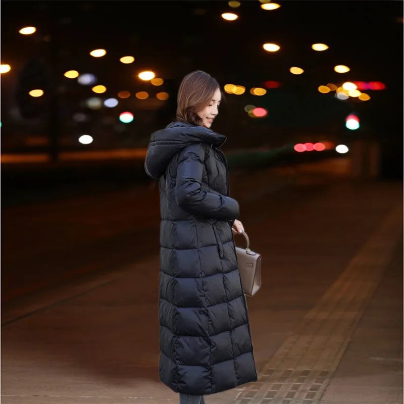 Женская хлопковая стеганая одежда средней длины зимнее приталенное пальто с хлопковой подкладкой в европейском и американском стиле