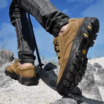 

FTROCHB Sneakers for Men Luxury Cowhide Waterproof Walking Shoes Brand Outdoor Hiking Shoes High Quality Thick Bottom Man Shoes