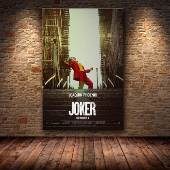 

Joaquin Phoenix Poster Prints Joker Poster Movie 2019 DC Comic Art Canvas Oil Painting Wall Pictures For Living Room Home Decor
