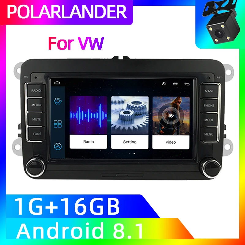 2 Din 7 Зеркало Ссылка дюймов gps навигация для Apple стерео радио Wifi для Bora Golf VW Polo Volkswagen Passat B6 B7 Touran