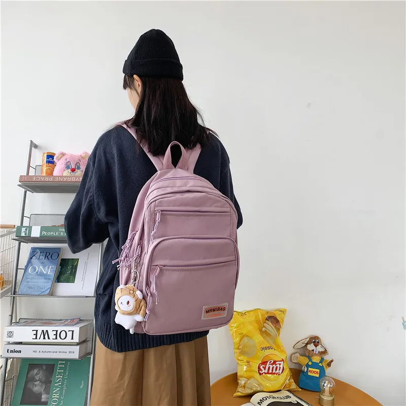 Kawaii Nylon Pastel Large College Backpack - Limited Edition