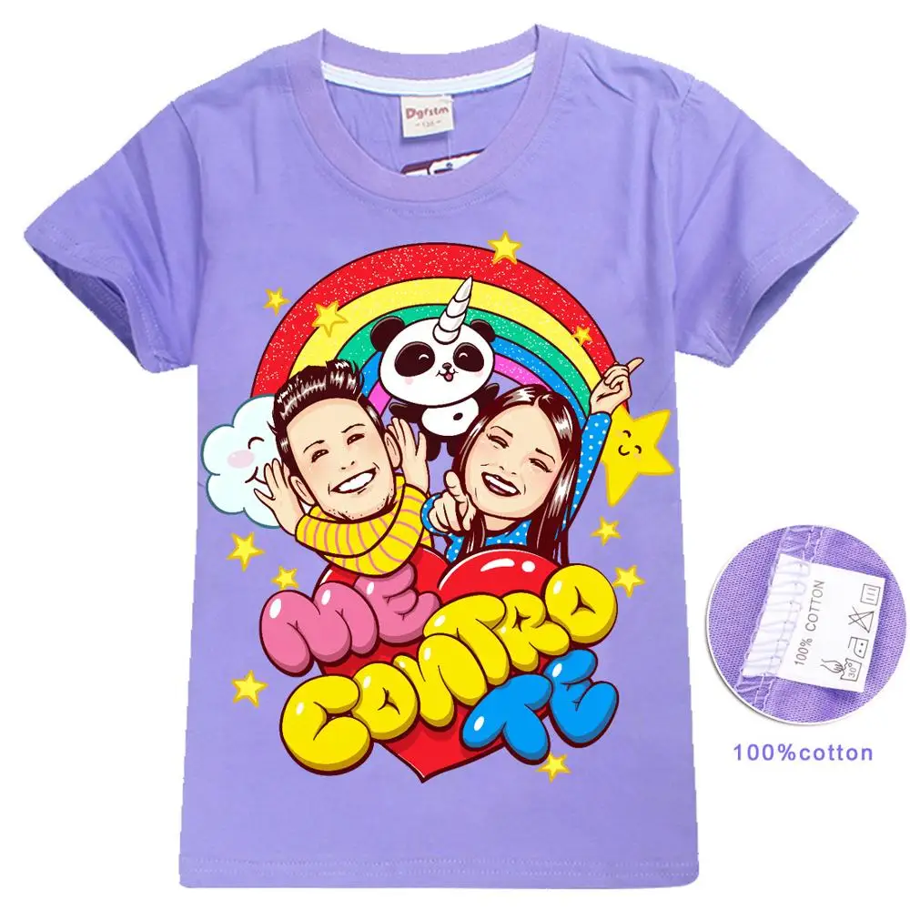 Новинка, футболка с надписью «Me Contro Te» Детская футболка для девочек летние хлопковые топы для маленьких мальчиков, футболки для малышей с короткими рукавами, детская одежда с героями мультфильмов