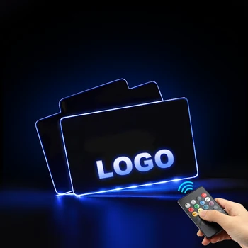 

AOONUAUTO Acrylic LED Car Floor Mats For AUDI VOLVO SUBARU Atmosphere Light With RF Remote Control Car Interior Light Decoration