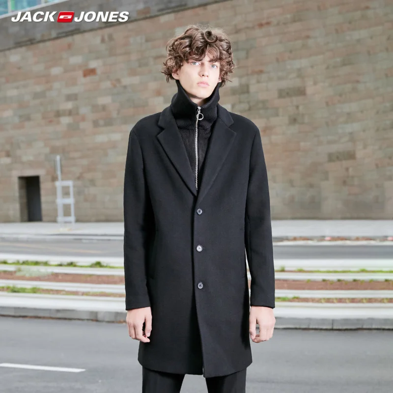 JackJones мужское шерстяное пальто средней длины бизнес повседневное для мужчин