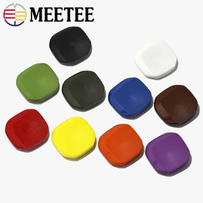 Квадратные матовые пуговицы Meetee полимерные 16-28 мм 50 шт. для самостоятельной
