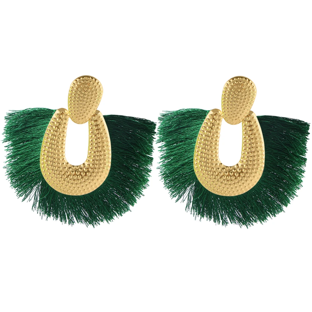E5808Personality Women Big Tassel Drop Earrings Colorful Bohemia Dangle Earring Fashion Jewelry Ear Drop Special Design Gift CS28