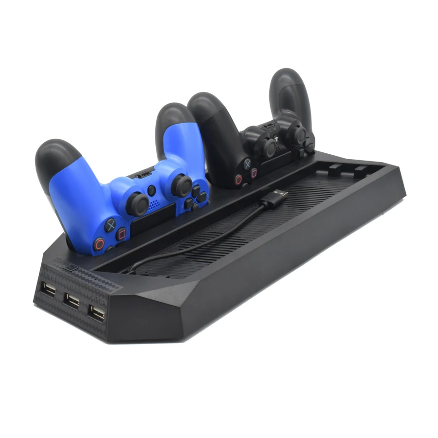 PS4 Pro вертикальная подставка с 2 контроллером зарядная док-станция кулер охлаждающий вентилятор 3 концентратор для игровая приставка Сони 4 PS 4 Pro консоль