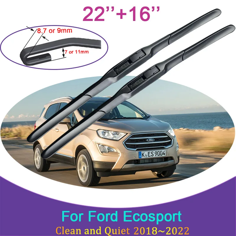 For Ford Ecosport 2018 2019 2020 2021 2022 Frameless Rubber Wiper Snow
