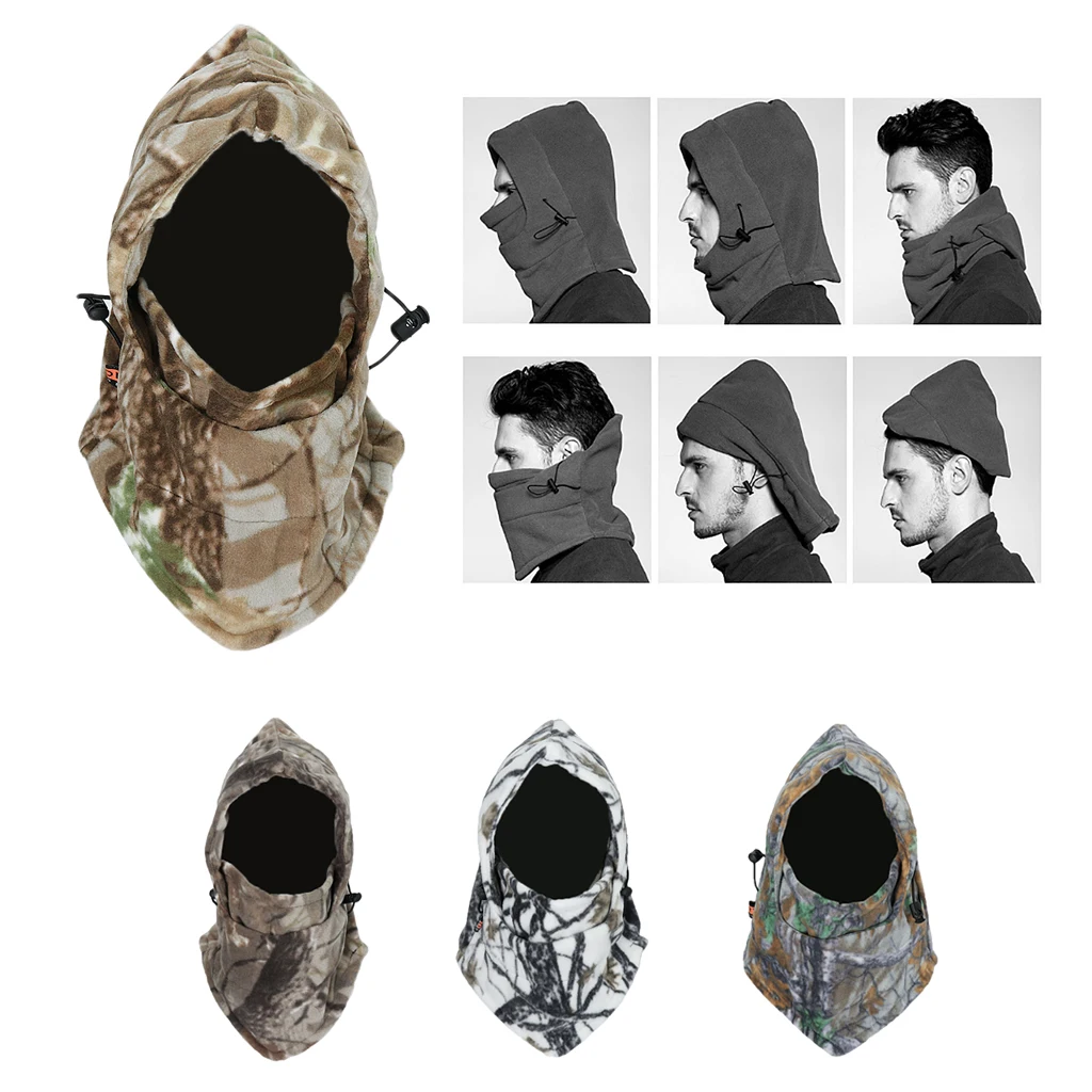 Camouflage Windproof Warm Winter Sports Ski Cycling Fleece Balaclava Hat Cap Neck Hood Face Mask Winter Sports Face Mask