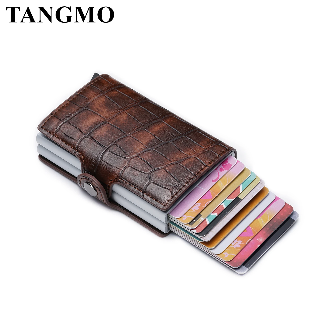 

TANGMO Top Quality Wallet Men Money Bag Mini Purse Male Aluminium Rfid Card Holder Wallet Small Smart Wallet Thin Vallet Walet