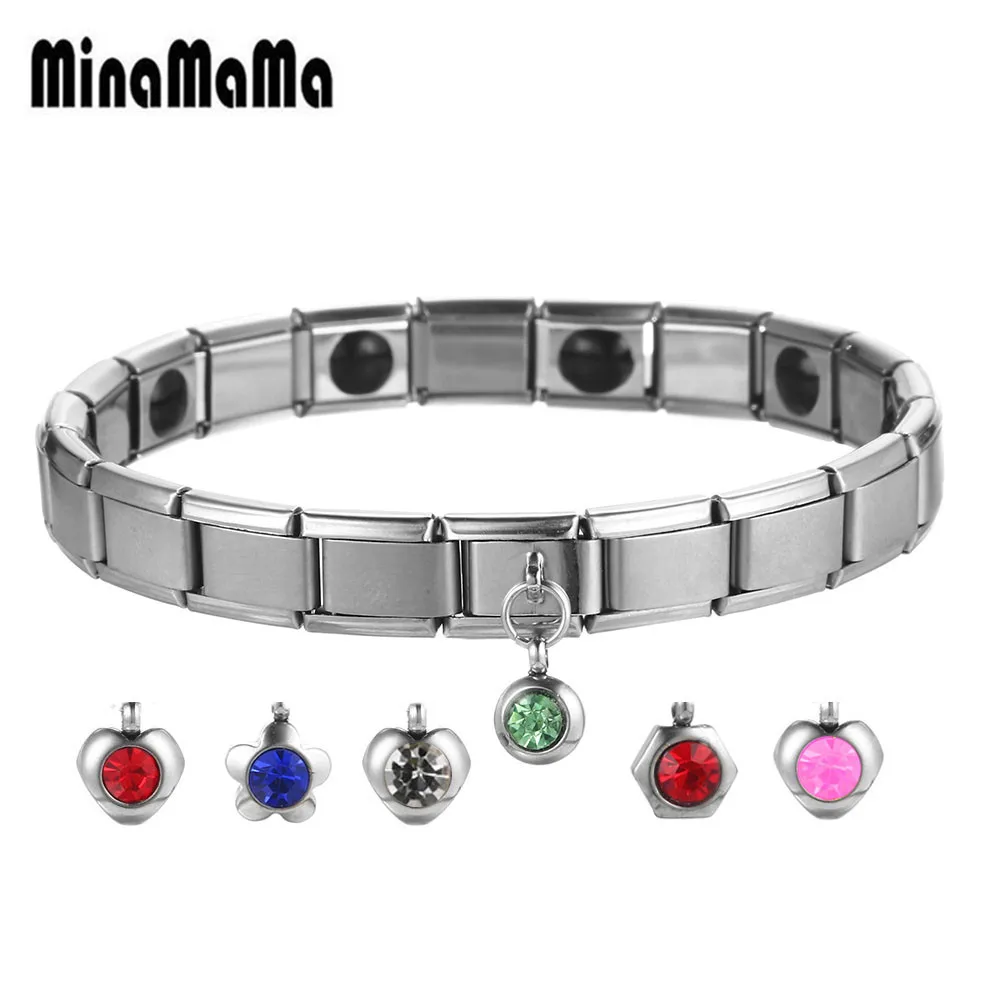 Дизайн эластичная цепочка из нержавеющей стали здоровье энергетический германиевый браслеты кристаллический Магнитный браслет для женщин мужчин ювелирные изделия