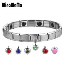 Дизайн эластичная цепочка из нержавеющей стали здоровье энергетический германиевый браслеты кристаллический Магнитный браслет для женщин мужчин ювелирные изделия