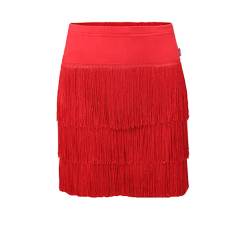 Adult Latin Dance Skirt Women's Fringed Latin Skirt Lady Cha Cha Rumba Samba Fringe Sexy Dance Practice Clothing dance skirt