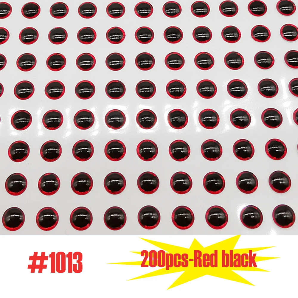 Джерри рыболовные приманки глаза 200 шт. lazer 3D высокое качество жесткие приманки снасти аксессуар - Цвет: 200pcs Red black