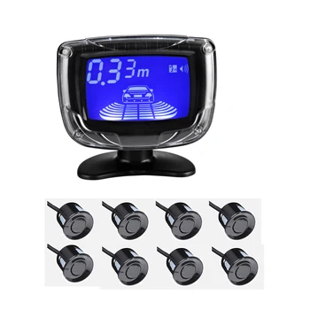 

Auto Car Parktronic Park Sensor 8 Sensors Car Reverse Parking system LCD Monitor Buzzer Alarm Blue Screen Display