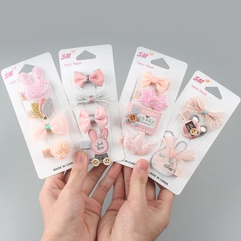 

Hair Accessories Set Hair Clips for for Kids Princess Headwear Girls Hairpin Cute Animal Flower Pink Hair Clip Headdress Gifts