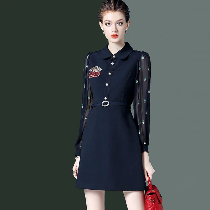 

Europe And America Spring Outfit Women's 2020 New Style Fun Pineapple Waist Hugging Debutante Retro Elegant Dress-