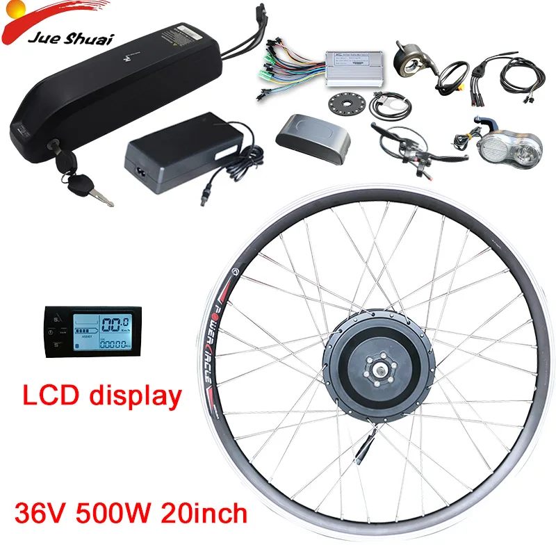 LCD display 20inch Е-байка 36В 500 Вт комплект для переделки электрического велосипеда samsung Батарея е-байка 36В 21AH 20''24''26''700c передний Мотор колесо для электровелосипеда elektrikli bisiklet велосипед - Цвет: LCD display 20inch