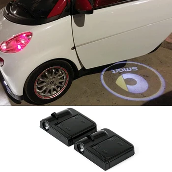 

2x Car Door Welcome LED Laser Projector Lights For Smart Fortwo Forfour 453 451 450 Crossblade City Cabrio City-Coupe Roadster