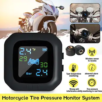 

2020 USB Solar Charging Motorcycle TPMS Motor Tire Pressure Tyre Temperature Monitoring Alarm System with 2 External Sensors