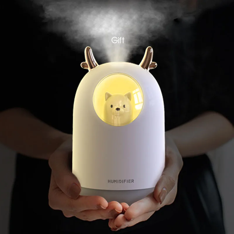 

Air Humidifier 300ML Cute Rabbit Ultra-Silent USB Aroma Essential room Car LED Night Lamp Air Purifier Mist Maker Air Fresher