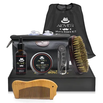 

7pcs Men Beard Care Set Styling With Bag Tool Home Trimming Gift Cleaning Accessories Portable Travel Moustache Shave Apron