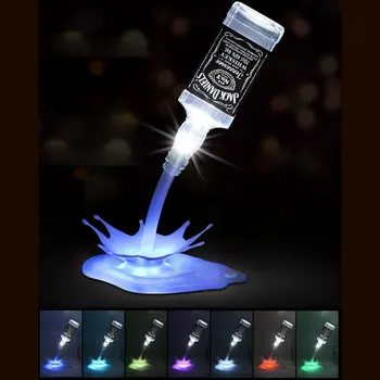 

USB rechargeable colors change Bar Club pouring wine design night light Cupboard wine bottle decoration touch table lamp