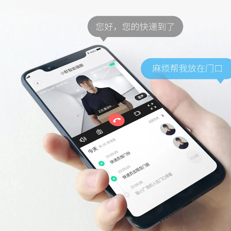 От Xiaomi youpin Xiaomo умный видео дверной звонок кошачий глаз HD ночное видение лицо