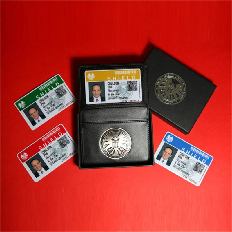 Агенты Shield s.h.i.e.l D. Металлический Щит значок Pin& ID карты подлинный кожаный чехол кошелек 1:1 мужской подарок косплей реквизит